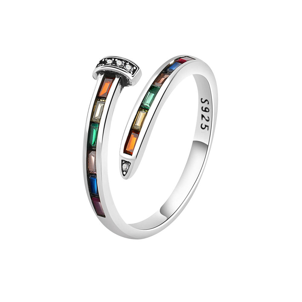 Anillo de uñas de arcoiris de cobre al por mayor